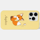Coques Case-Mate iPhone Renard Mignon Qui Regarde Papillon (Verso (horizontal))