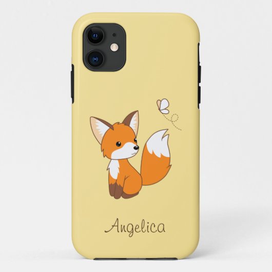 Coques Case-Mate iPhone Renard Mignon Regardant un Papillon (Dos)