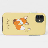 Coques Case-Mate iPhone Renard Mignon Regardant un Papillon (Dos (Horizontal))