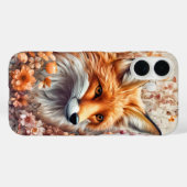 Coques Case-Mate iPhone Renard rouge dans le couvercle en fleurs (Verso (horizontal))
