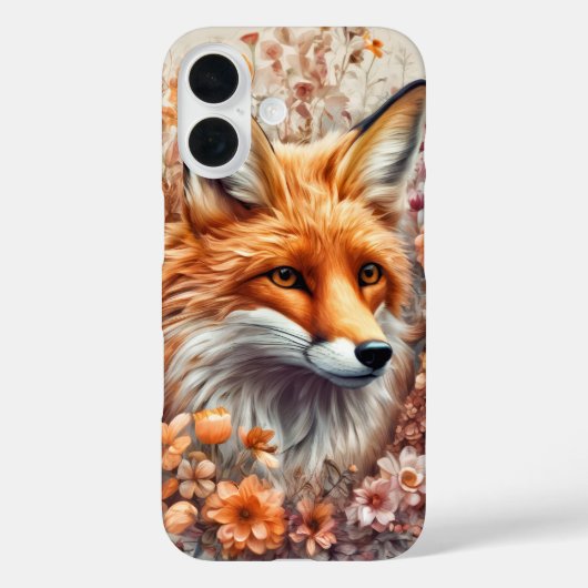Coques Case-Mate iPhone Renard roux dans une couverture de fleurs (Verso)