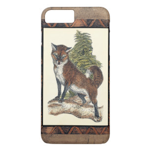 Coques Pour iPhone Renard rustique sur un tronc d'arbre