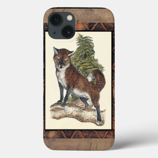 Coques Case-Mate iPhone Renard rustique sur un tronc d'arbre (Verso)