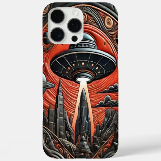 Coques Case-Mate iPhone Rencontre mystérieuse d'Aliens dans une ville futu (Verso)