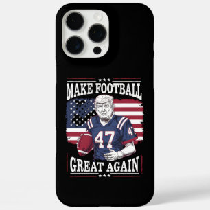 Coques iPhone 16 Pro Max Rendre le football Vintage aux USA Drapeau Trump