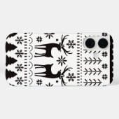 Coques Case-Mate iPhone Rennes de Noël d'art folklorique moderne (Verso (horizontal))