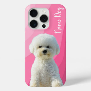 Coque iPhone 15 Pro Renommez votre chien Bichon Frise sur les boîtiers
