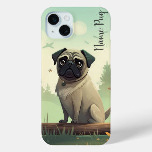 Coque iPhone 15 Mini Renommez votre chien de chien Carlin sur les boîti