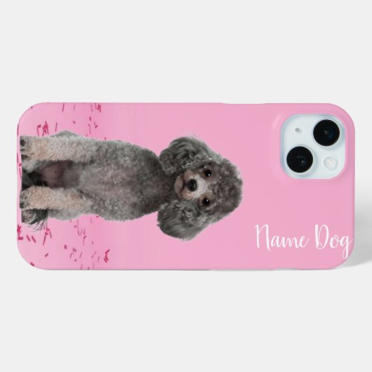 Coques Case-Mate iPhone Renommez votre chien Poodle sur les boîtiers télép (Verso (horizontal))