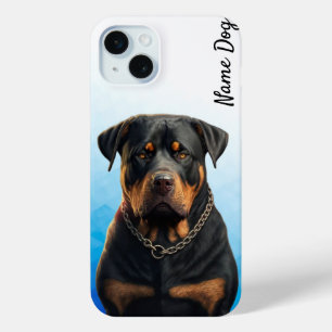 Coque iPhone 15 Mini Renommez votre chien Rottweiler sur les boîtiers t