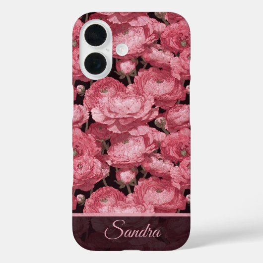 Coques Case-Mate iPhone Renoncule de remerciement classique avec nom (Verso)