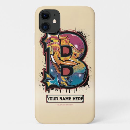 Coques Case-Mate iPhone Rep Votre Nom : Lettre Graffiti Personnalisable "B (Dos)