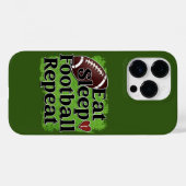 Coques Case-Mate iPhone Répéter le football du sommeil (Verso (horizontal))