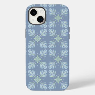 Coque Pour iPhone 14 Plus Répétition abstraite florale bleu pastel