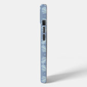 Coques Case-Mate iPhone Répétition abstraite florale bleu pastel (Verso / Gauche)