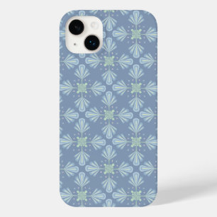 Coque Pour iPhone 14 Plus Répétition abstraite florale bleu pastel