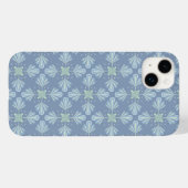 Coques Case-Mate iPhone Répétition abstraite florale bleu pastel (Verso (horizontal))