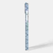 Coques Case-Mate iPhone Répétition abstraite florale bleu pastel (Verso / Gauche)