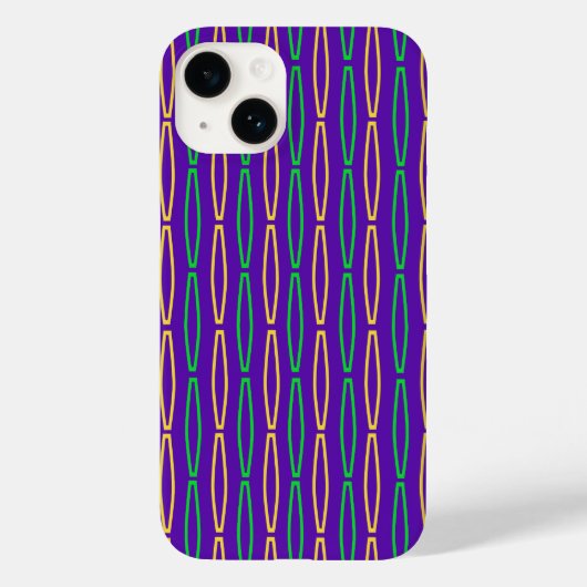 Coques Case-Mate iPhone Répétition géométrique Mardi Gras (Verso)