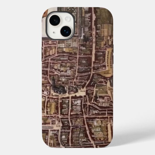 Coques Case-Mate iPhone Réplique carte de la ville de La Haye 1649 (Verso)