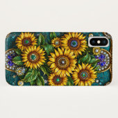 Coques Case-Mate iPhone Représentant des tournesols avec des embellissemen (Dos (Horizontal))