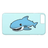 Coques Case-Mate iPhone requin bleu de bande dessinée (Dos (Horizontal))