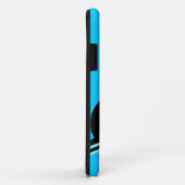 Coques Case-Mate iPhone Requin bleu décoré d'un monogramme (Dos/Droite)