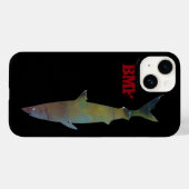 Coques Case-Mate iPhone requin cool à la nage personnalisé (Verso (horizontal))