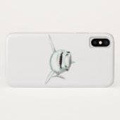Coques Case-Mate iPhone requin d'aquarelle souriant gris vert vert animal  (Dos (Horizontal))