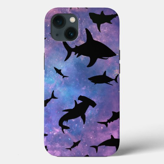 Coques Case-Mate iPhone requin de l'ombre baleine sur galaxie en pente (Verso)