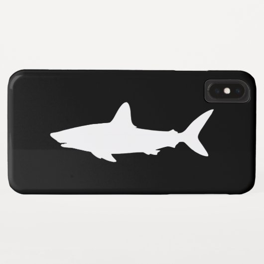 Coques Case-Mate iPhone Requin de natation noir et blanc (Dos (Horizontal))