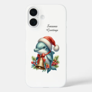 Coques iPhone 16 Requin de vacances de Noël festif personnalisable