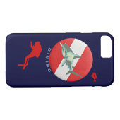 Coques Case-Mate iPhone requin-drapeau (Dos (Horizontal))