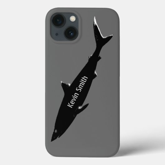 Coques Case-Mate iPhone requin noir de natation personnalisé (Verso)