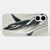 Coques Case-Mate iPhone Requin numérique dynamique en mouvement (Verso (horizontal))