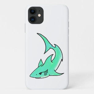Case-Mate iPhone Case requin souriant de dessin animé bleu vert océan an