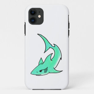 Case-Mate iPhone Case requin souriant de dessin animé bleu vert océan an