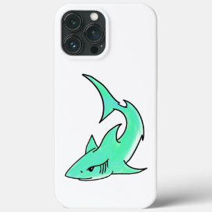 Case-Mate iPhone Case requin souriant de dessin animé bleu vert océan an