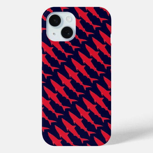 Coques Case-Mate iPhone Requins cool rouge et bleu motif (Verso)