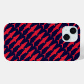 Coques Case-Mate iPhone Requins cool rouge et bleu motif (Verso (horizontal))