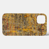 Coques Case-Mate iPhone Résine d'arbre dorée sur bois rustique (Verso (horizontal))