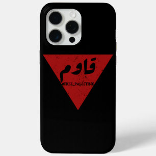 Coque iPhone 15 Pro Max Résiste mot en arabe avec triangle rouge inversé