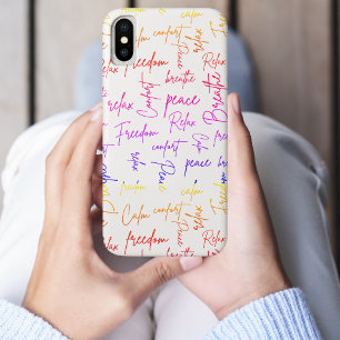 Case-Mate iPhone Case Respirer Relaxer Paix Écriture Arc-en-ciel Motif B