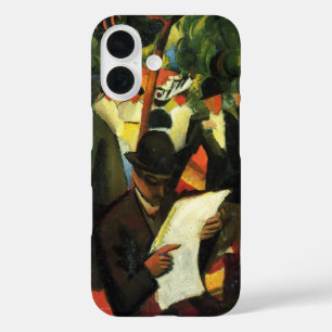 Coques iPhone 16 Restaurant de jardin par August Macke. Art ancien