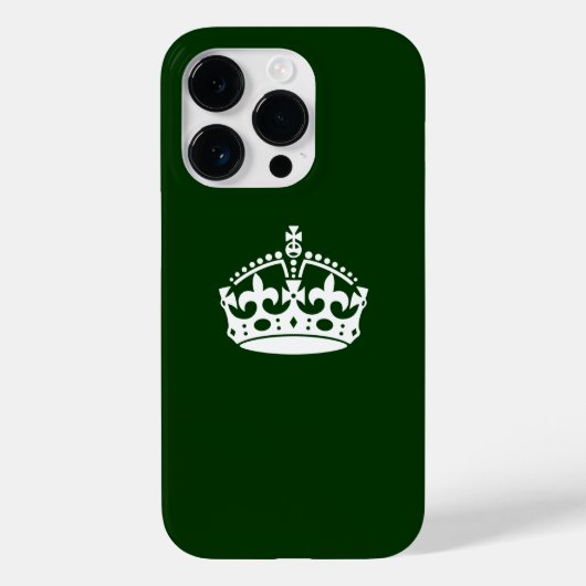 Coques Case-Mate iPhone Restez calme Couronne sur le vert de la forêt (Verso)