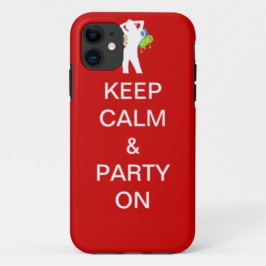 Coques Case-Mate iPhone Restez calme et faites la fête (Dos)