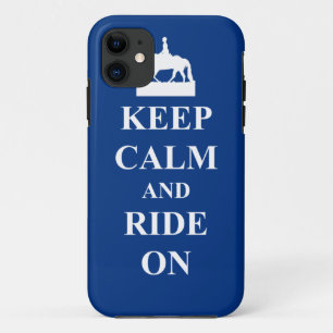 Etui iPhone Case-Mate Restez calme et montez sur (bleu)