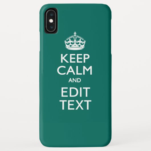 Coques Case-Mate iPhone Restez calme et votre texte sur Deep Turquoise (Dos)