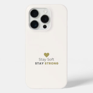 Coque iPhone 15 Pro Restez Douce Restez Forte Minimaliste iPhone Motiv