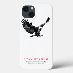 Case-Mate iPhone Case Restez fort Black White Bald Eagle Motivationnel